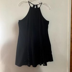 NBD black high neck with lace detailing on the side skater dress size medium